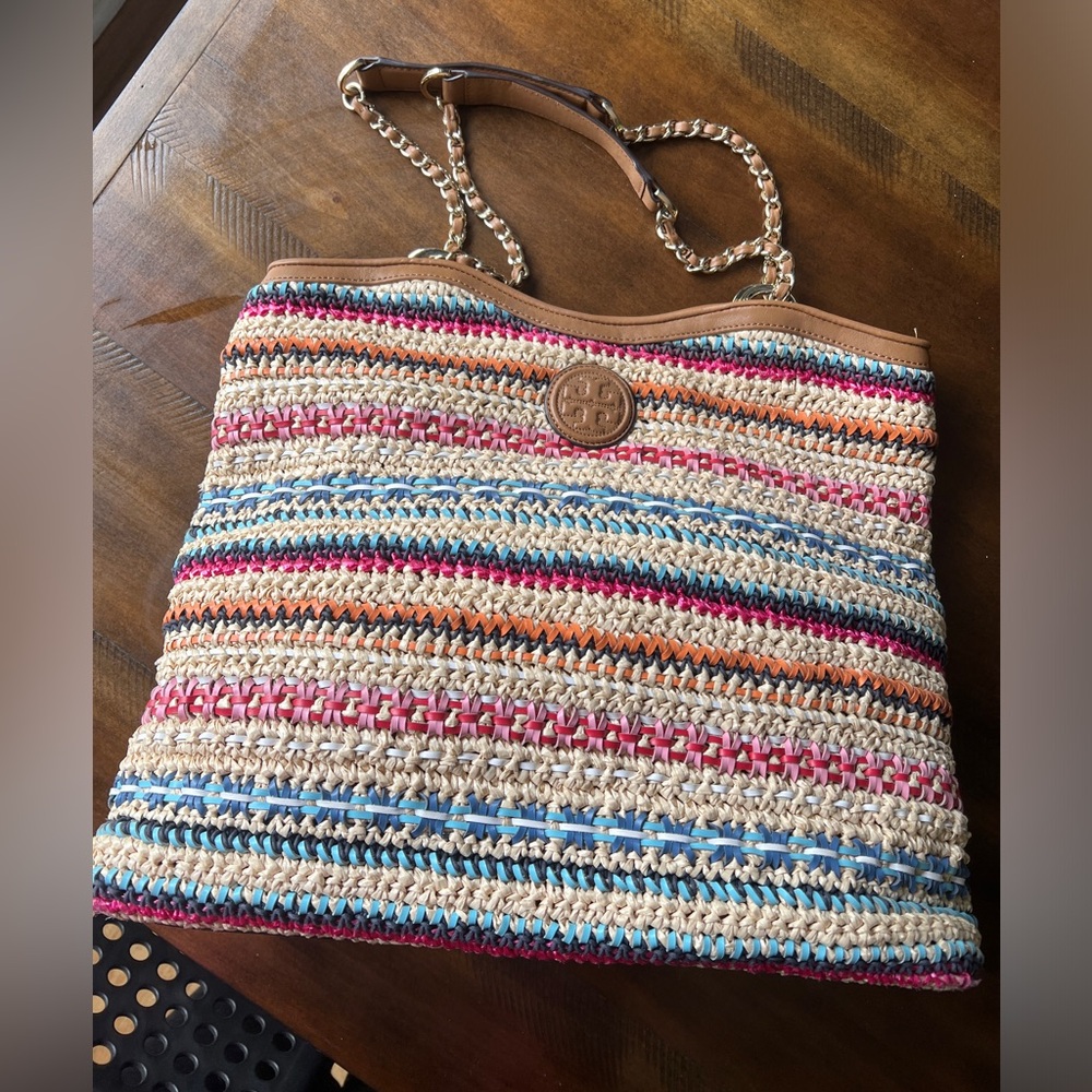 Raffia Tory Burch Marion Bag